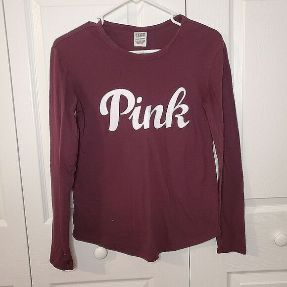 PINK VICTORIA'S SECRET Long Sleeve Purple Crew Neck Shirt Size XS - Picture 1 of 4